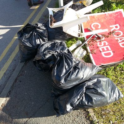 Big Spring Clean at Hebden Bridge Station including the approaches.
