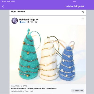 Needle Felted tree decorations