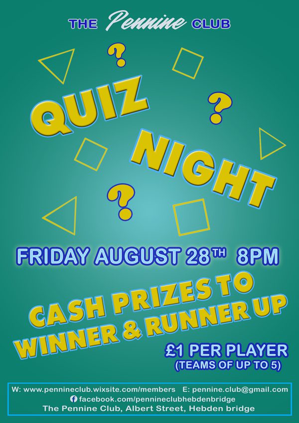 PENNINE QUIZ NIGHT 13